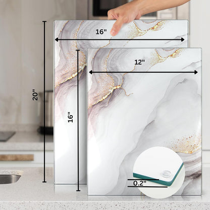 Kitchenville Glass Cutting Board 20”x16”: Tempered Glass Kitchen Counter Protector - Durable- Scratch-Resistant, Heat-Proof - Clear Design