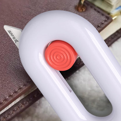 Box Cutter Retractable, Box Opener, Ceramic Box Cutter, Built-In Magnetic, Mini Box Cutter, Safety Box Cutter, Cute Box Cutter, Small Box Cutter For Women, Package Opener, Box Opener Tool (PINK)