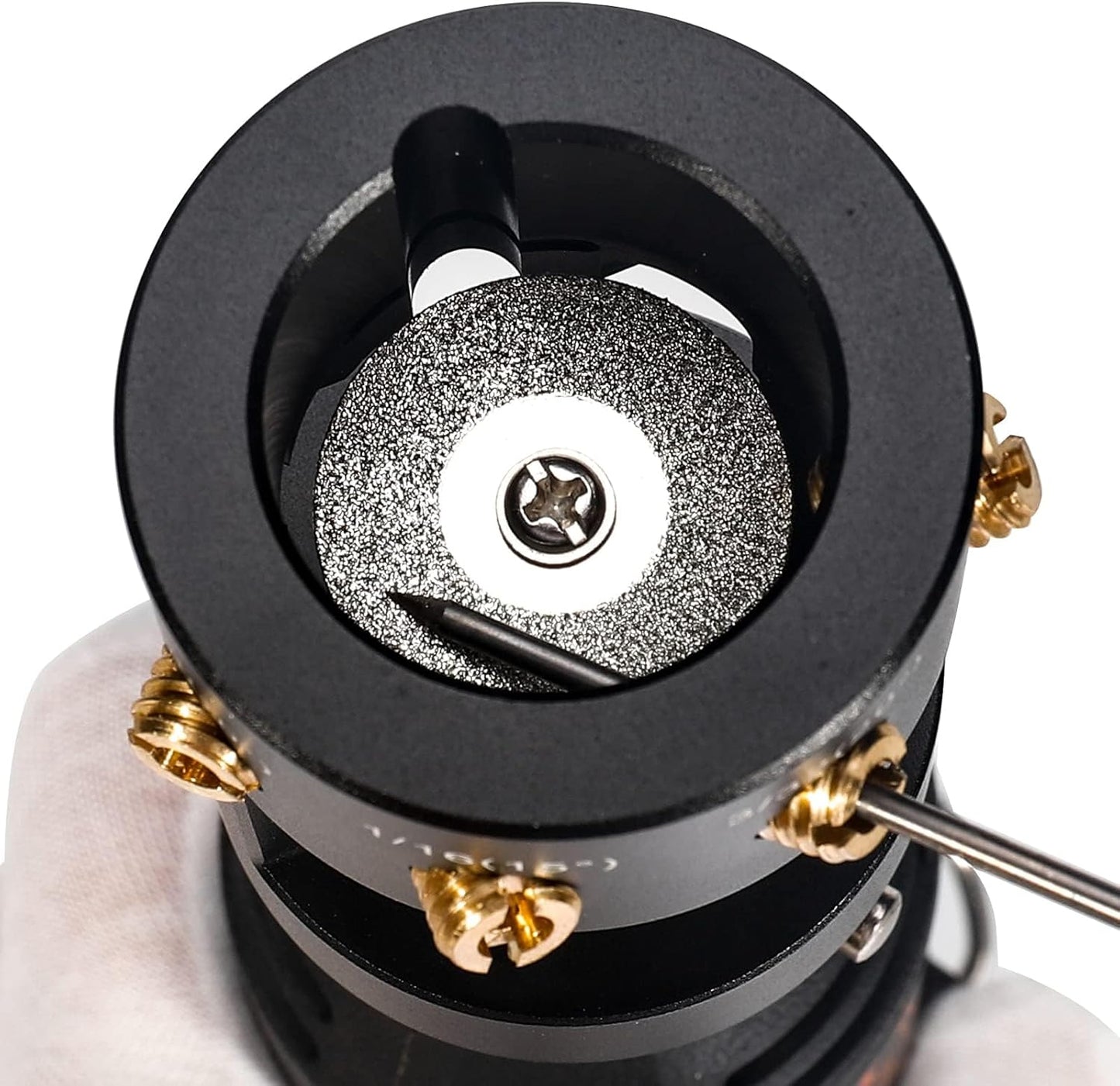 3mirrors ALUMINUM Tungsten Electrode Sharpener Grinder TIG Welding Tool Single Column Open Design w/Cut-Off Slot Multi-Angle &Offsets, Horizontal Hole, 4 Screw Holes &2X CNC Mandrel &5X 25mm Wheels