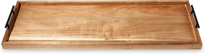 Twine Acacia Cheese Board and Knife Set, Footed Cheese Snack Tray and Cheese Knives Set Cooking Accessories, 16inch Diameter