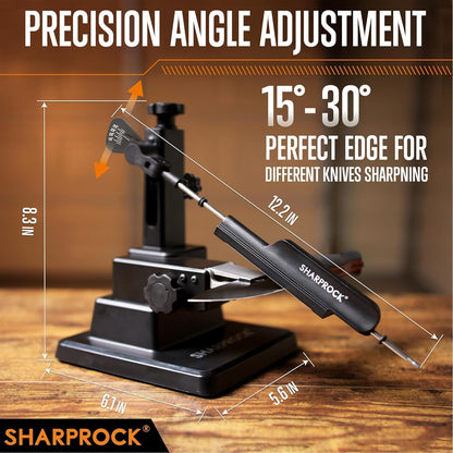 Knife Sharpener System with Precision Angle Adjustable - 7 Whetstones Tool with Ceramic and Diamond Knife Sharpening Kit | Professional Knife Sharpening Systems for Kitchen & Hunting