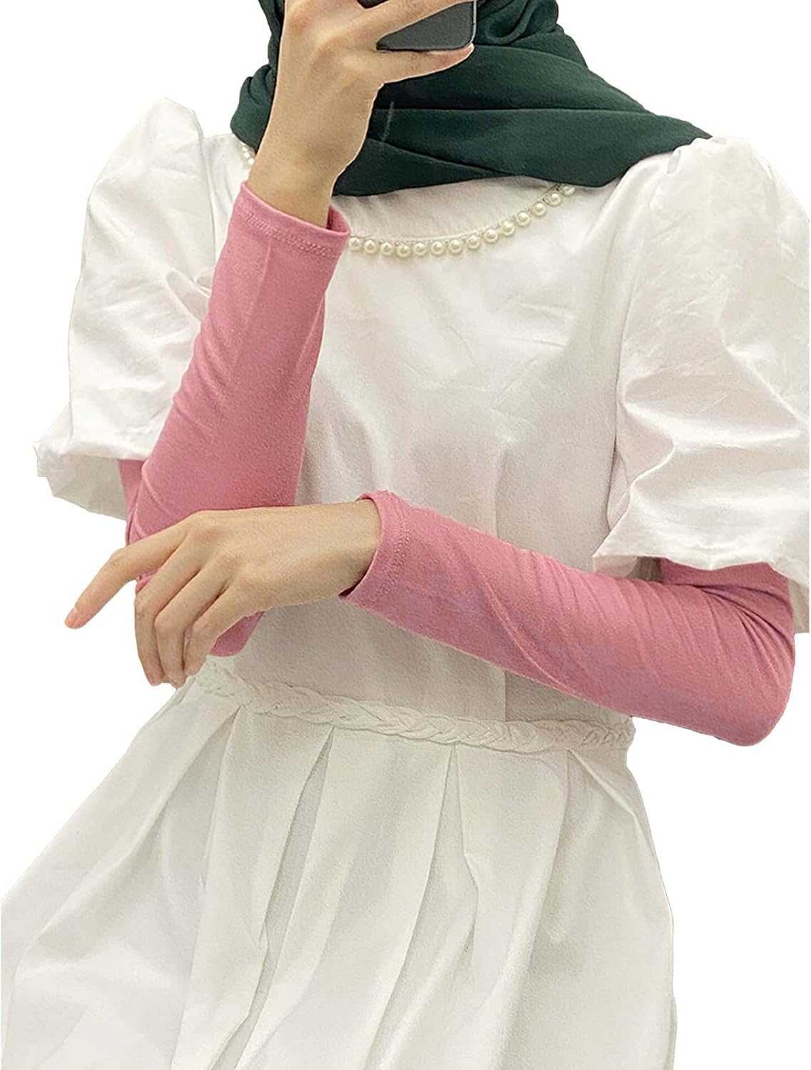 amokk Long Arm Sleeves for Women Cooling UV Sun Protection Sleeves to Cover Arms Gardening Sleeves