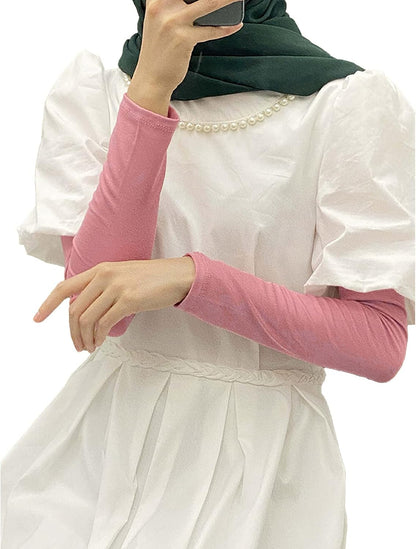 amokk Long Arm Sleeves for Women Cooling UV Sun Protection Sleeves to Cover Arms Gardening Sleeves
