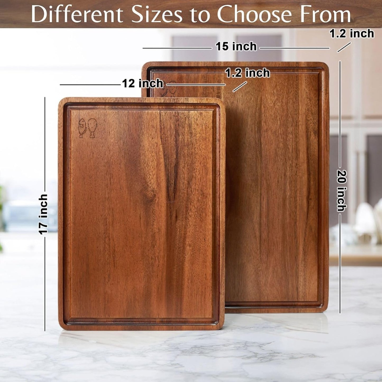 Acacia Wood Cutting Board (10x7x0.8 In.) - Small Mini Wooden Bar Steak and Cheese Chopping Boards for Kitchen with Juice Groove, Tiny Rustic Carving Breadboard for Serving Lime with Handle