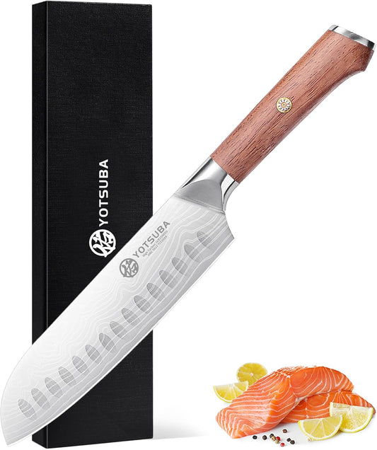 YOTSUBA 10" Bread Knife, Serrated Knife for Homemade, High Carbon Stainless Steel Serrated Bread Knives with Ergonomic Wood Handle, Professional Bread Cutting Knives for Homemade Bread with Gift Box