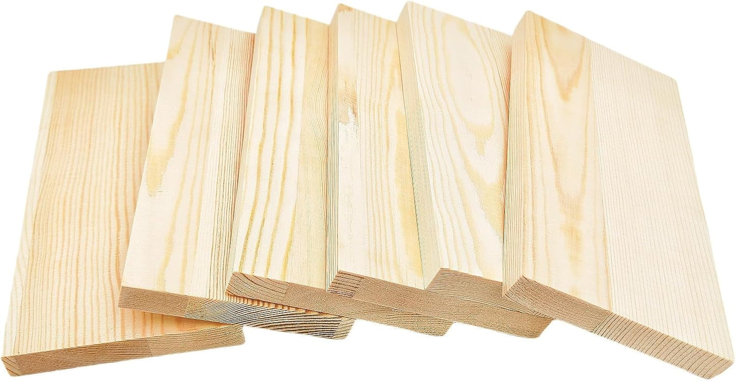 4PCS Rectangle Wood Boards Unfinished Wood Blocks for Crafting, 8x6x1in Blank Whittling Wooden Blocks for Wood Carving,Painting & Burning