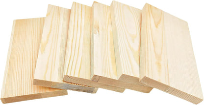 4PCS Rectangle Wood Boards Unfinished Wood Blocks for Crafting, 8x6x1in Blank Whittling Wooden Blocks for Wood Carving,Painting & Burning
