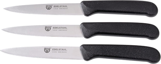 GRÄWE Vegetable Knives Set of 3 Stainless Steel, Multi-Coloured, Super Sharp, Dishwasher Safe