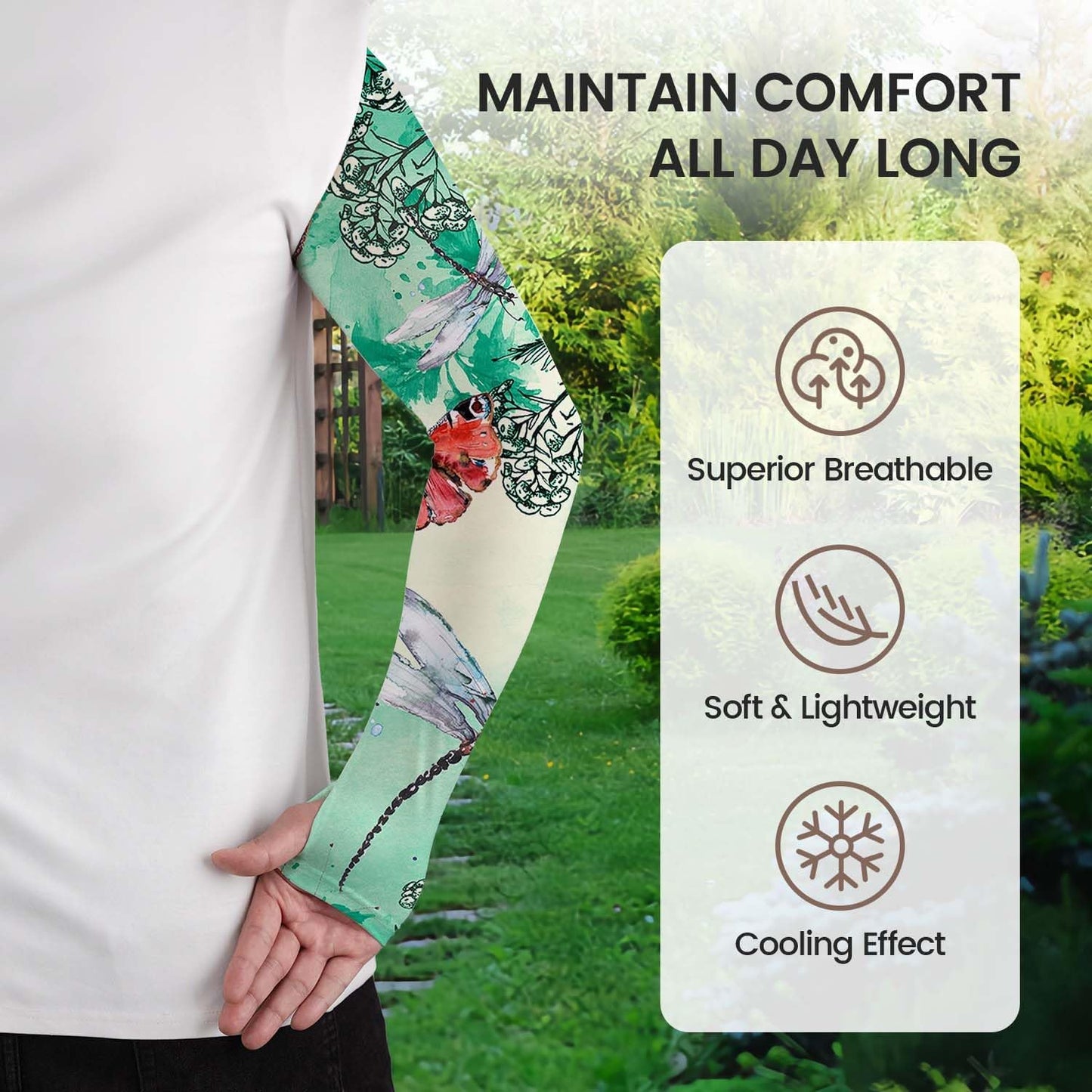 YPHCDO Gardening Sleeves Farm Sun Protection Arm Cooling Sleeves Thorn Proof Garden for Women Men with Thumb Hole
