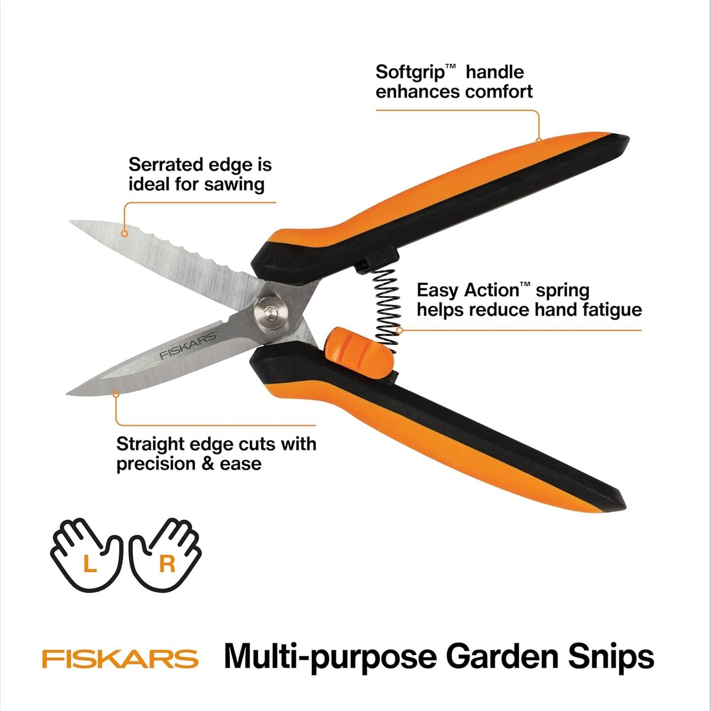Fiskars Garden Scissors, 7-in-1 Garden Shears Multi-Tool with Sheath, Great for Plant Trimming, Cutting Nursery Pots, Bags, and Wire