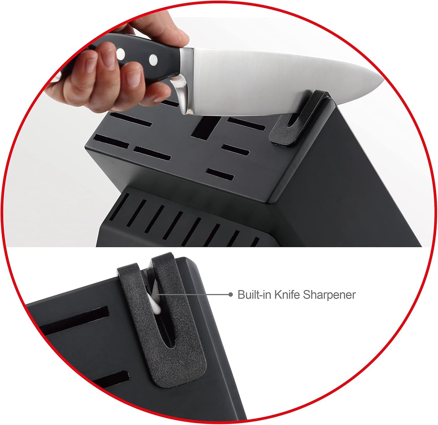 McCook® Knife Sets,German Stainless Steel Kitchen Knife Block Set with Built-in Sharpener