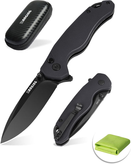 Pocket Folding Knife(EDC)- With 2.99” 8Cr14MoV Steel Blade and G10 Handle,- Lightweight Folding knives with Clip for Camping, Hiking, Hunting Survival Multi-Knife (Green)