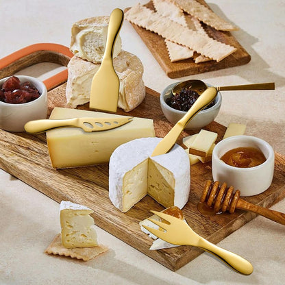 Copper Cheese Knives Set 7 Pieces Stainless Steel Kitchenware Utensils Gadgets 7 Pieces Cheese Knife,Cheese Spreader,Cheese Forks,Cheese Slicer,Cheese Cutter,Butter Knife