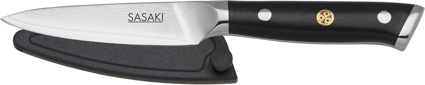 Sasaki 5228194 Masuta Japanese AUS-10 Stainless Steel Santoku Knife with Locking Sheath, 7-Inch