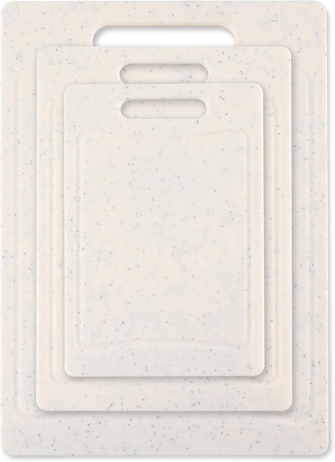COOK WITH COLOR Non-Slip Cutting Board Set – Kitchen Essentials with Easy Grip Handle for Meat, Veggies, and Fruits, 4 Cutting Boards, Brown