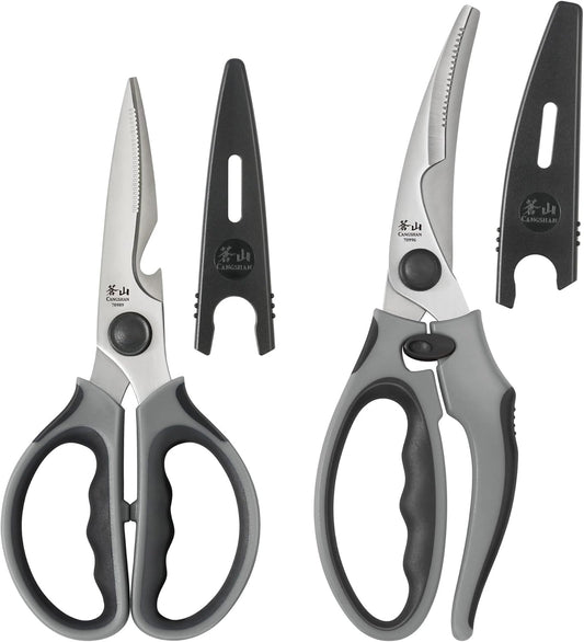 Cangshan 2-Piece Heavy-Duty Shears Set with Guards, Gray, 10300543