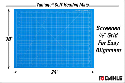 Dahle Vantage 10680 See-Through Premium Self-Healing Cutting Mat, 9"x12", 1/2" Grid, 5 Layers for Max Healing, Perfect for Crafts & Sewing, Clear