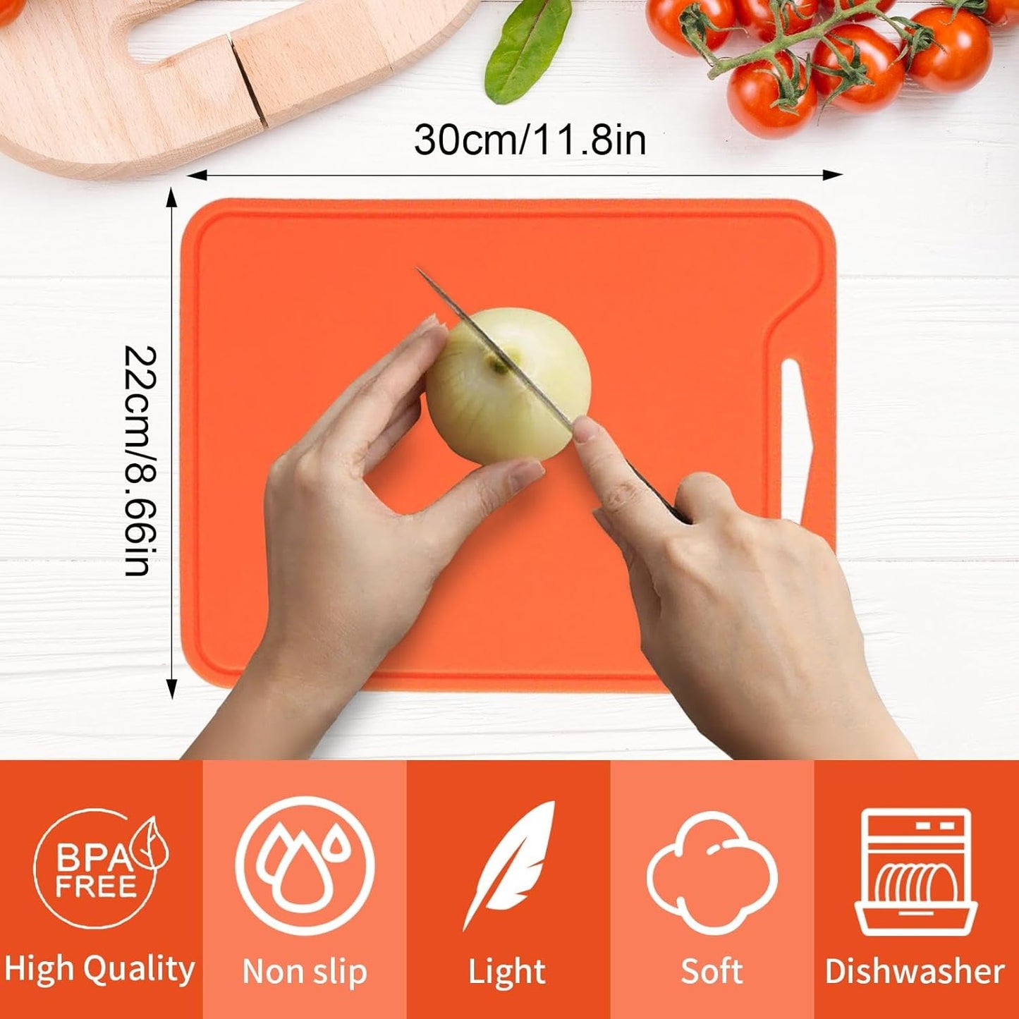 Silicone Cutting Boards for Kitchen 11.8''x 8.6'', BPA Free Flexible Cutting Board Cutting Mat for Meat, Vegetables and Fruit, Cutting Boards for Kitchen Dishwasher Safe