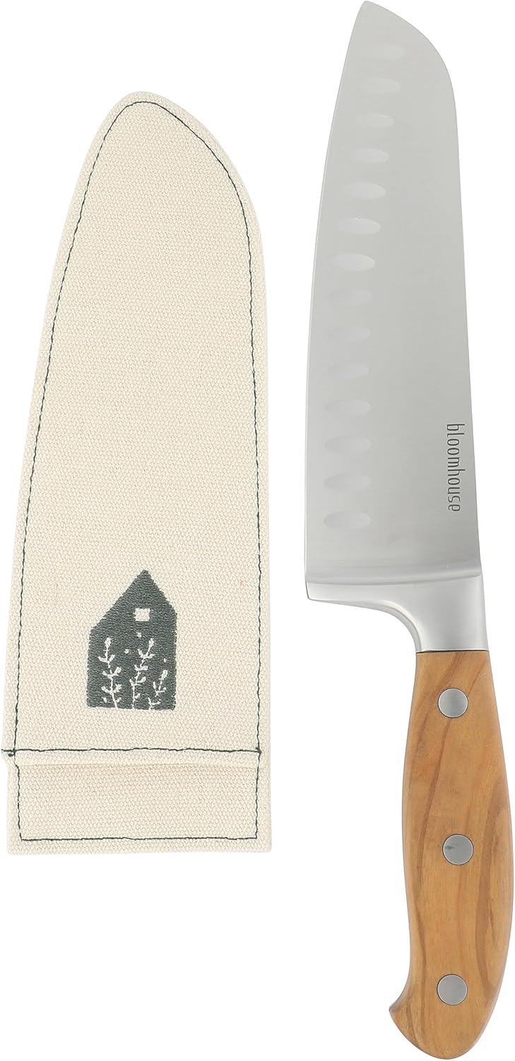 Bloomhouse - Two Time Oprah's Favorite Things Winner - 5" Utility Boning Kitchen Knife German Stainless Steel Blade w/Forged Italian Olive Wood Handle Full Tang for Meat Poultry & Precision Cutting