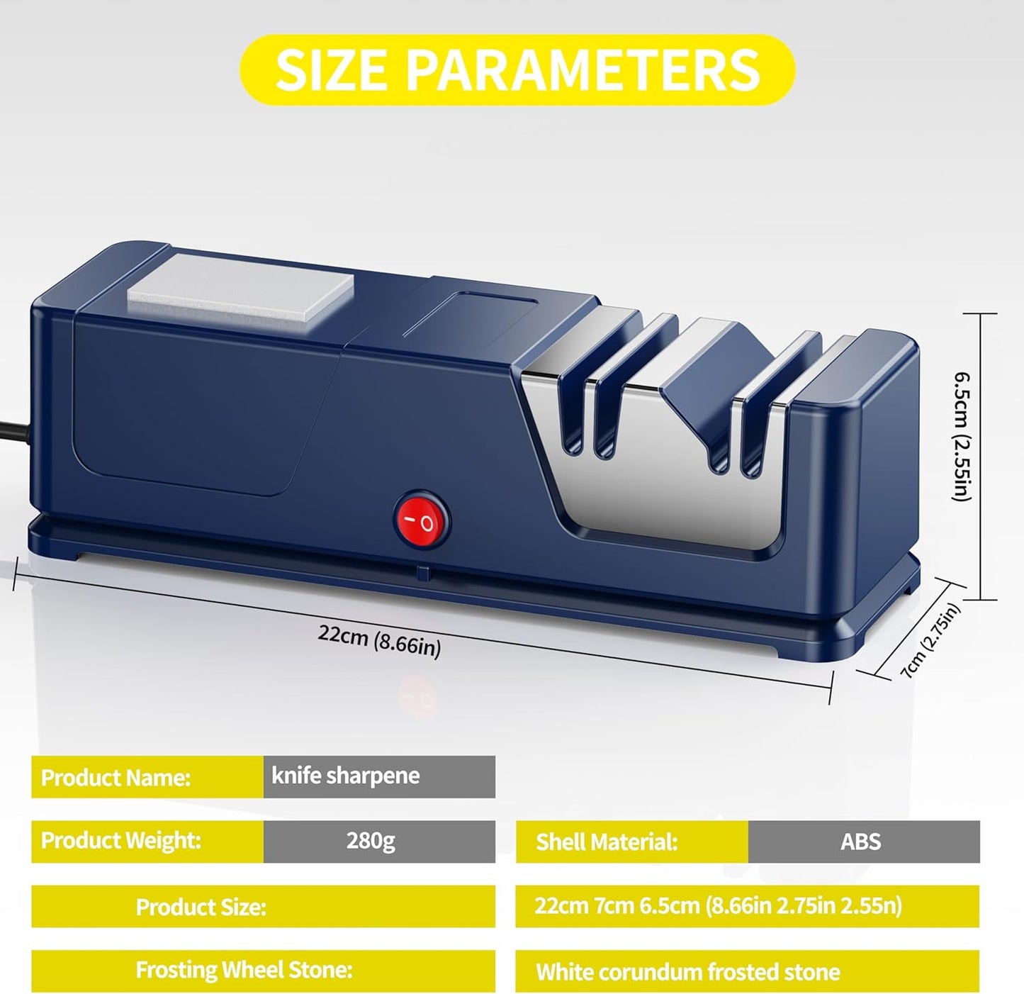 Electric knife sharpener, Professional Diamond Sharpening System with Replaceable Sharpening Abrasives, Fast Sharpening to Restore & Polish Chef Knives (HA1)