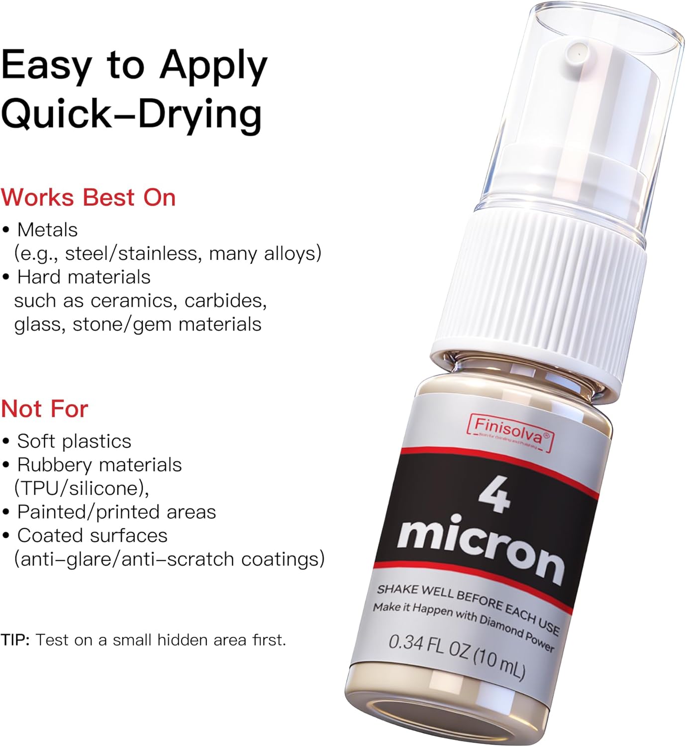 2 Micron Diamond Emulsion, 0.34 FL OZ 10 ML Diamond Stropping Compound for Knife Sharpening Leather Strops, Wool Pads & Polishing Cloths, Suspension for Knives, Tools, Metal, Glass, Ceramic & Stone