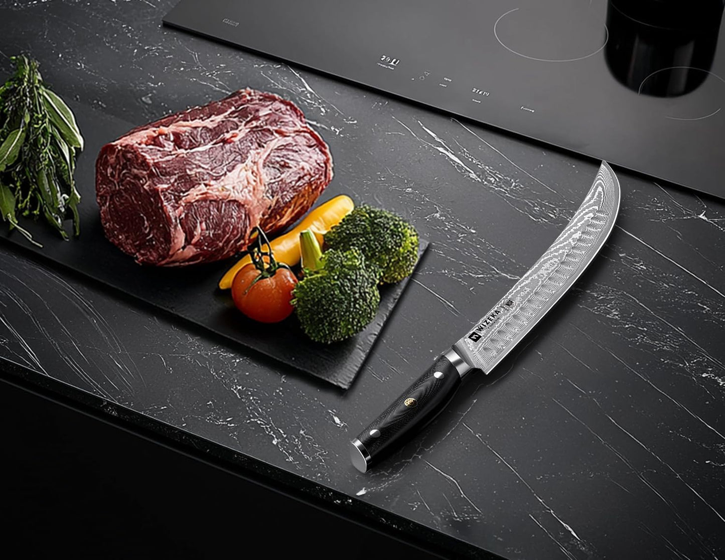 WIZEKA 10 inch Damascus Serrated Bread Knife for Homemade Bread: Razor Sharp VG10 Damascus Steel Multifunction Serrated Knife for Slicing Homemade Bread, Bagels, Cake