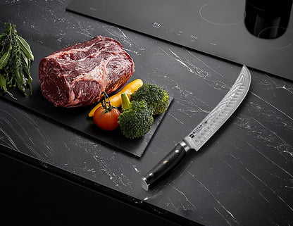 WIZEKA 10 inch Damascus Serrated Bread Knife for Homemade Bread: Razor Sharp VG10 Damascus Steel Multifunction Serrated Knife for Slicing Homemade Bread, Bagels, Cake