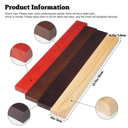 8 Pack Exotic Hardwood Kit with Purpleheart, Zebrawood, Padauk, Okoume Wood for Woodworking Cutting Boards Processing Wood Carving DIY Projects, 3/4"x 2" x 18"