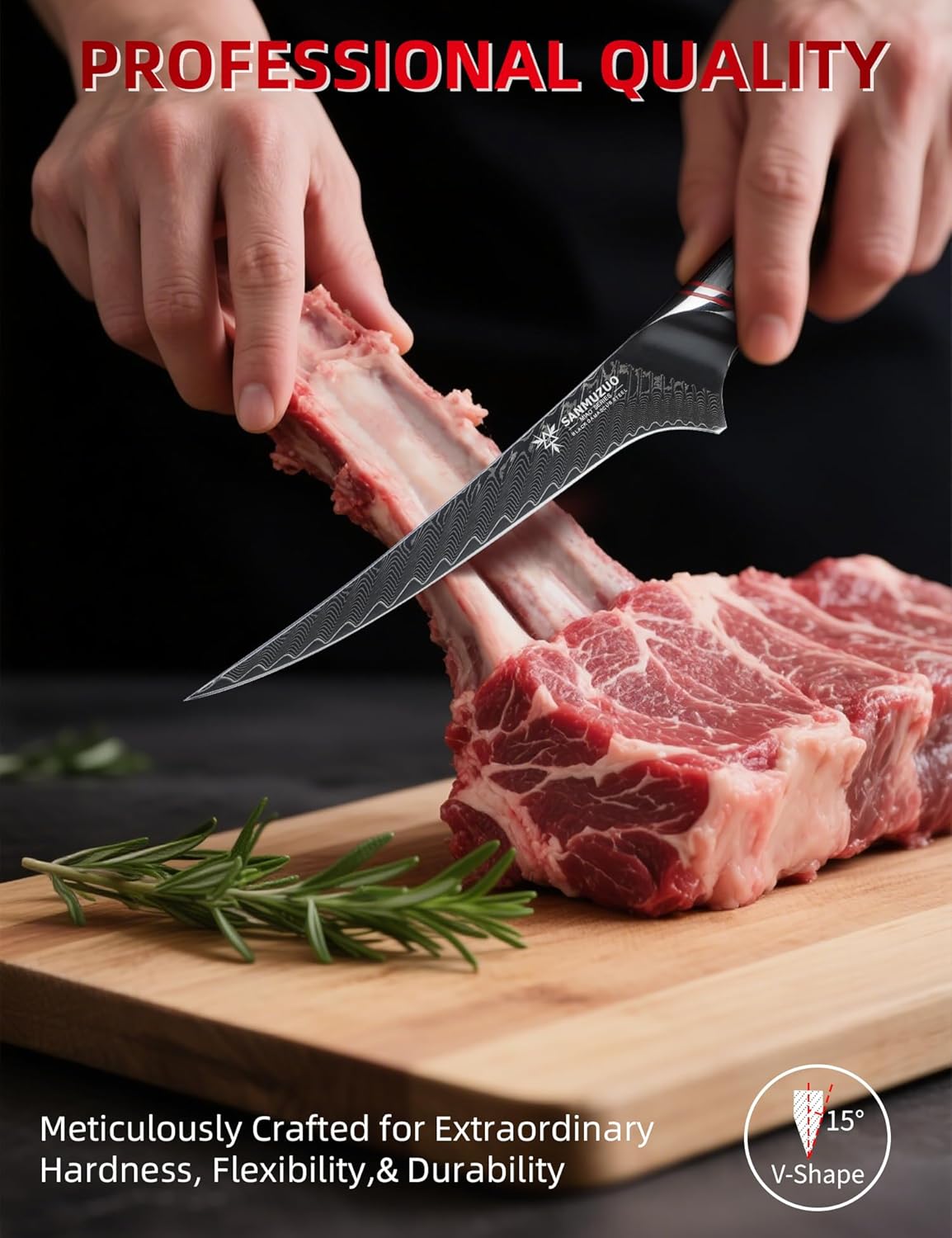 3.5 Inch Paring Knife - Fruit and Vegetable Peeling Knives, Black Damascus Steel with Ergonomic Handle - MIAO Series
