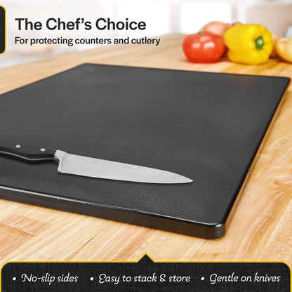 Thirteen Chefs Plastic Cutting Board - 18 x 12 x 0.5 Inch, Professional Grade HDPE, NSF Approved, Large Size and Dishwasher Safe