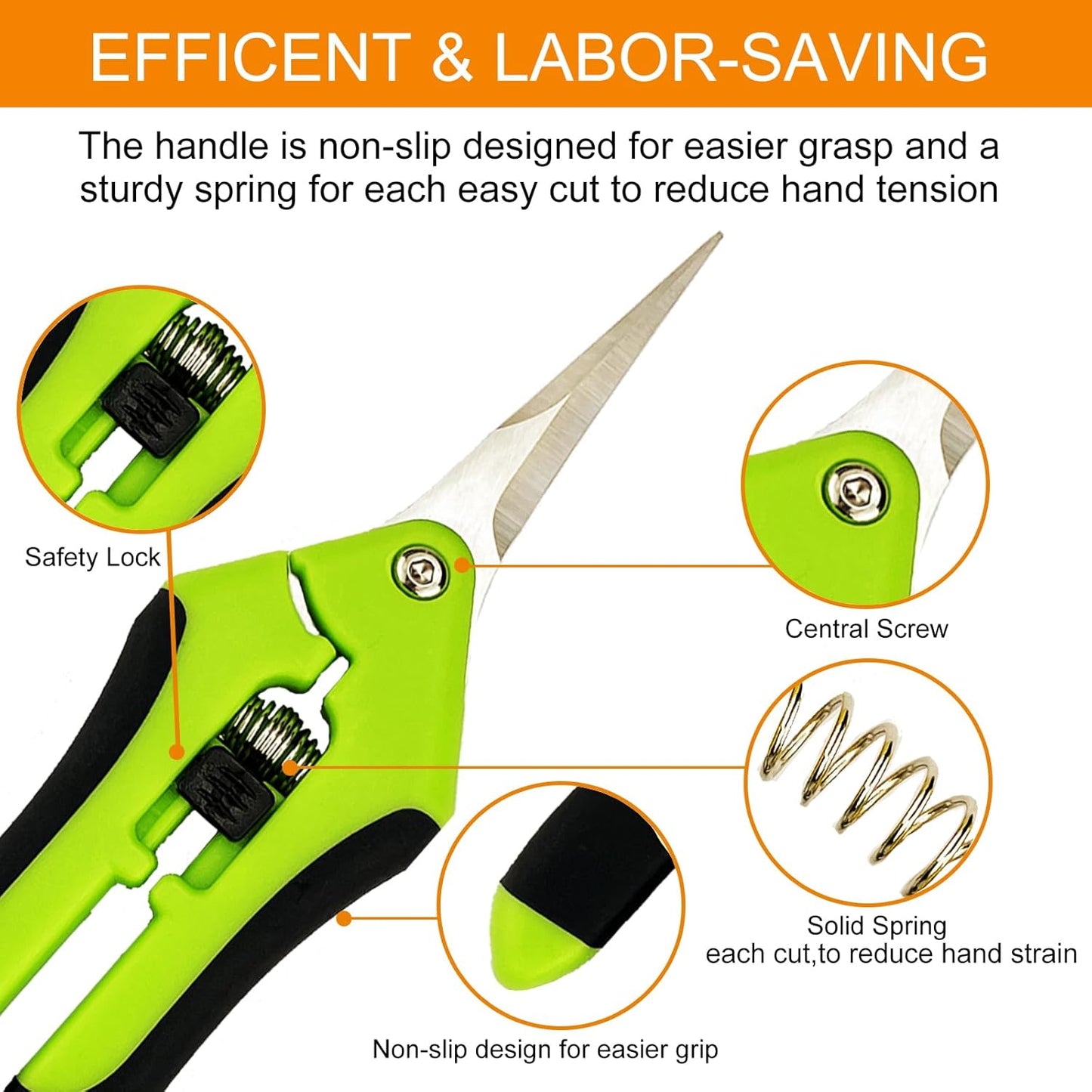5 Pack Pruning Shears, Garden Shears with Gardening gloves, Garden Clippers Handheld, Straight Stainless Steel Garden Snips, Gardening Shears, Garden Scissors, Lengnoyp Pruners for Gardening