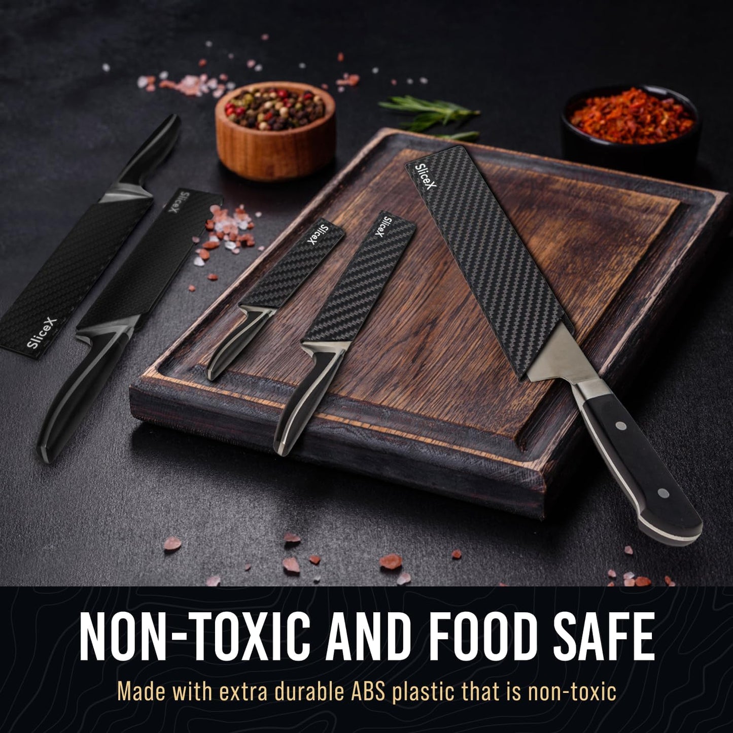 Knife Sheaths for Kitchen Knives 8"-12" Universal Knife Edge Guards Set | Cover with Extra Strength | BPA-Free Guards | Non-toxic and Food Safe (2 Pcs)