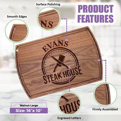 Personalized Gift for Men – Custom Engraved Cutting Board for Dad, Grandpa – Wood Grill Board for BBQ Lovers – Barbecue & Grilling Gift for Him – Perfect for Father’s Day, Anniversary or Birthday