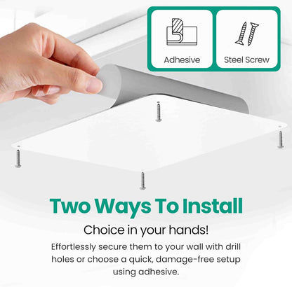 9 inches x 6.5 inches Stainless Steel Plate for Magnets, 3M Adhesive Back, Mounting Screws, Ideal for Magnetic Shelf, Spice Holders, Colorful Magnets as a Gift. Mount Anywhere! (Silver, 1 Pack)