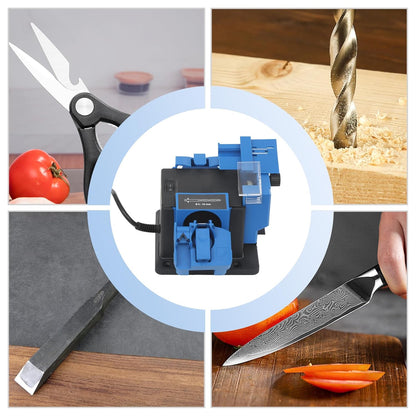 Multifunctional Electric Sharpener, 96W High Strength Drill Bit Grinding Machine Sharpening Machine with Four Anti-Slip Feet Knife,Scissor Sharpening Tool Applicable Drill 0.12-0.51inch (110V)