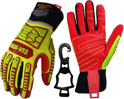 Seibertron High-Vis Series Cut Resistant Reducing Anti-Impact Mechanics Heavy Duty Safety Rescue Oil and Gas Gloves
