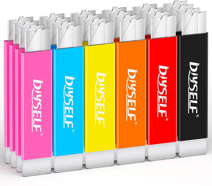 DIYSELF Box Cutters 12 Pack, Utility Knife, Box Cutter Retractable with Razor Blade, Box Opener for Package, Utility Knives for Office, School, Home, Flat Box Cutter for Women, Letter Opener for Mail