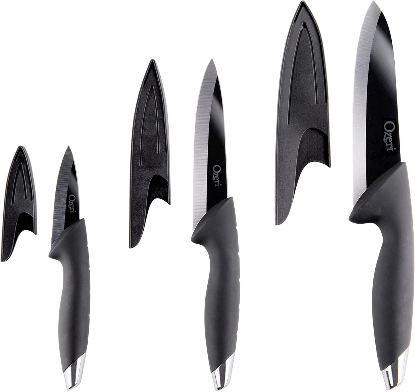 Ozeri Elite Chef 3-Piece Black Ceramic Knife Set