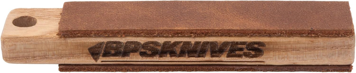 BPSKNIVES Knife Polishing Board for Careful Blade Polishing and Final Edge Refinement, Leather Strop with Polishing Compound for Knife Maintenance