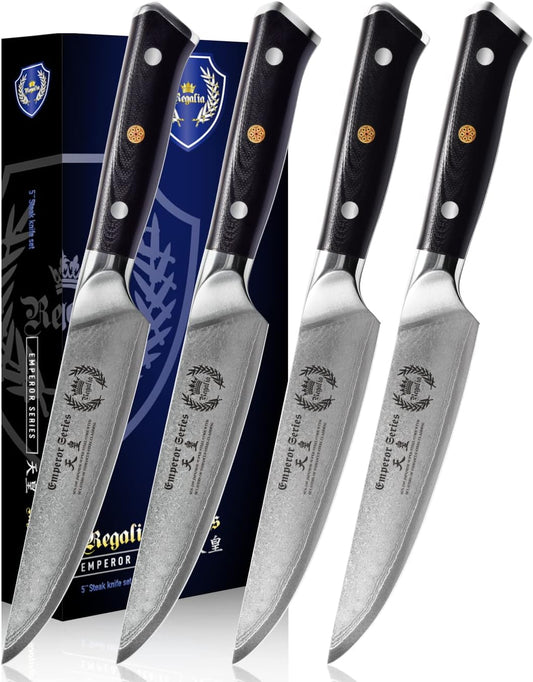 Regalia Kiritsuke Chef Knife: Professional Japanese 8.5 Inch AUS10 Premium High Carbon 67 Layer Damascus Steel Chef’s knives w/G-10 Handle Knives