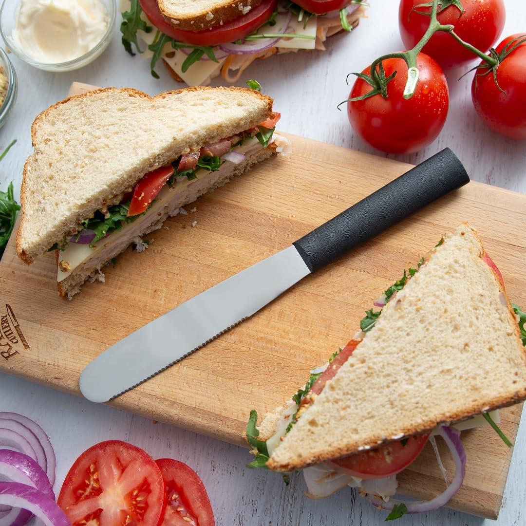 RADA Cutlery Super Spreader Knife (W213), 5.38" Stainless Steel Blade, Black Handle