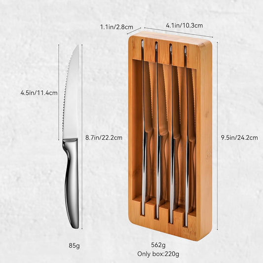 Steak Knife Set of 8, Serrated Steak Knife, Kitchen Steak Knives, Steak Knives Dishwasher Safe, Stainless Steel Knives