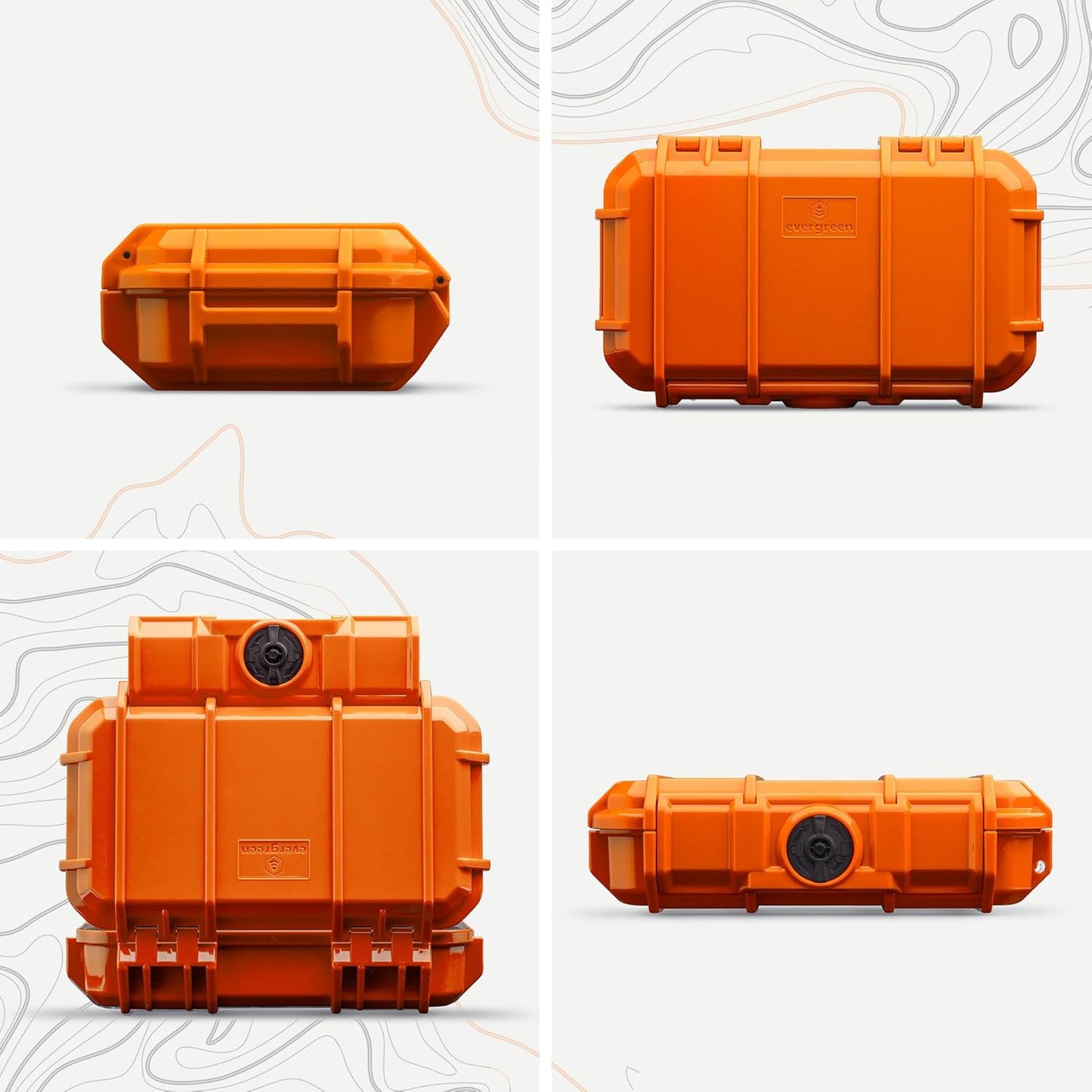 Evergreen 56 Dry Box - EDC Tough Protective Case USA Made for Organization of Cameras, Phones, Camping, Fishing, Hiking, Water Sports (Red)