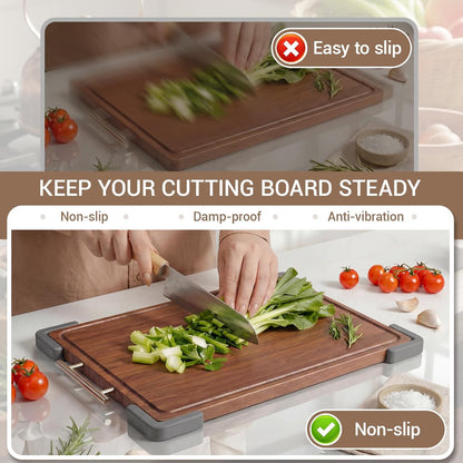 Silicone Non-Slip Feet for Titanium Cutting boards, Non-Slip Rubber Cutting Board Feet,Durable Anti-Slip Cutting Board Pads for Wooden & Plastic Boards (Gray)