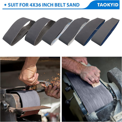 1x30 Inch Silicon Carbide Sanding Belts, 4 PCS Each of 80,120, 240, 400, 800,1000 Grits Knife Sharpening Belt Kits for 1 x 30 Inch Belt Sander, 24 Pack