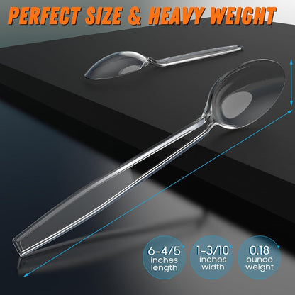 Dipoo 7.5" Clear Plastic Knives Heavy Duty Upgraded Heat Resistant & BPA Free, Solid and Durable Plastic Cutlery, Premium Disposable Knives, for Party Supply(84 Count)