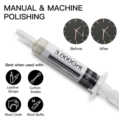 8 Pack Diamond Polishing Compound Genuine 50% Concentration Diamond Paste Kit 80,000 to 1,000 Grit Lapping Stropping Compound for Glass Watch Metal Knife Ring Jewelry Rock Resin Scratch Remover Repair