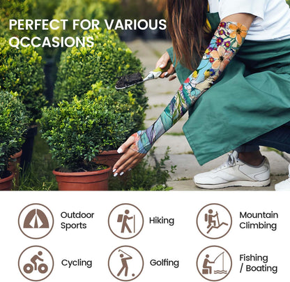 YPHCDO Gardening Sleeves Farm Sun Protection Arm Cooling Sleeves Thorn Proof Garden for Women Men with Thumb Hole