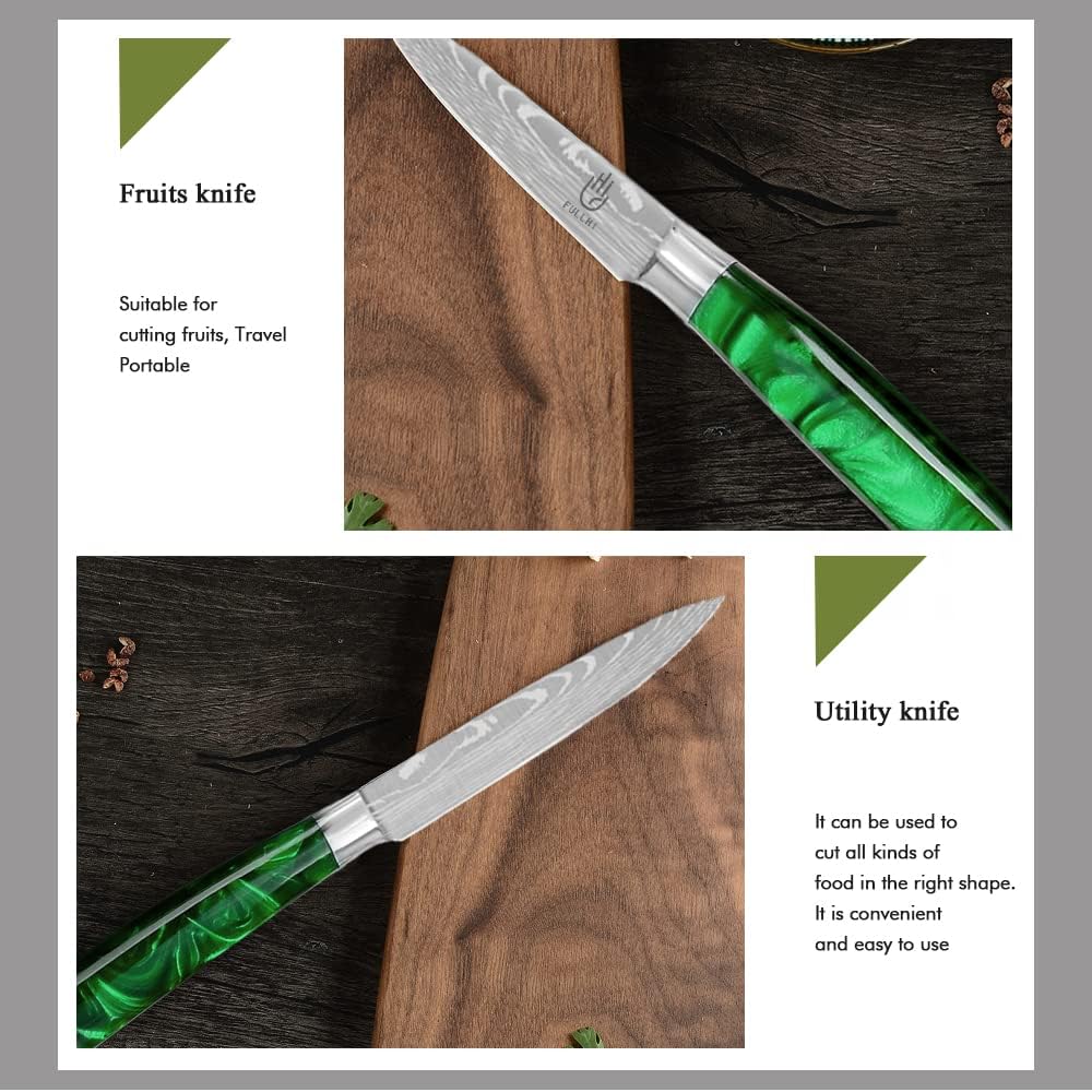 FULLHI Knife Set, 14pcs Japanese Knives Set, Premium German Stainless Steel chef Knife Set