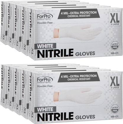 ForPro Disposable Nitrile Gloves, Chemical Resistant, Powder-Free, Latex-Free, Non-Sterile, Food Safe, 4 Mil